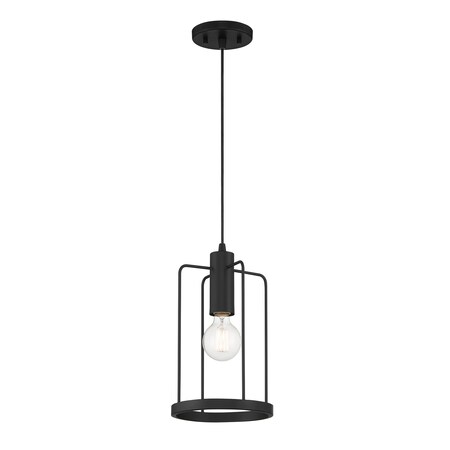 Designers Fountain Tafo 60 Watt 1 Light Matte Black Pendant with Cage Shade D273M-8P-MB